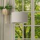 image 3 of ValueLights Pair of - Grey Fabric Cylinder Ceiling Pendant Lampshade/Table Lamp Drum Light Shade - Small