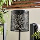 image 4 of OHS Carved Metal Solar Table Lamp Outdoor Garden Light Auto Sensor | Black