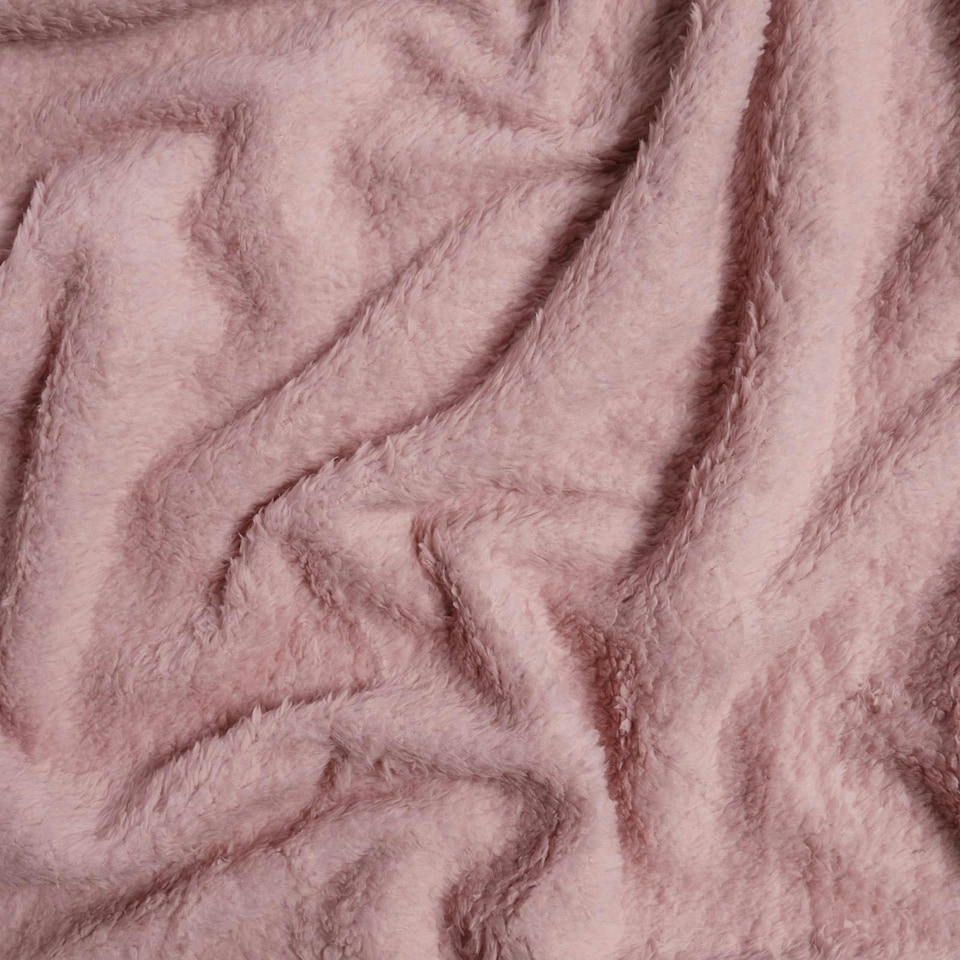 image 1 of OHS Teddy Fleece Blanket, 125x150cm - Blush Pink