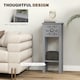 image 5 of HOMCOM Bedside Table Set, End Table Set with Drawer and Storage Shelf, Grey Grey