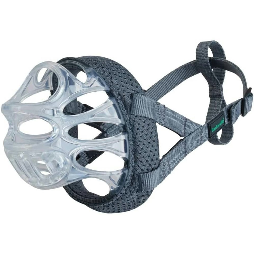 image 1 of Baskerville Invisa Basket Dog Muzzle - Transparent/Green - 4