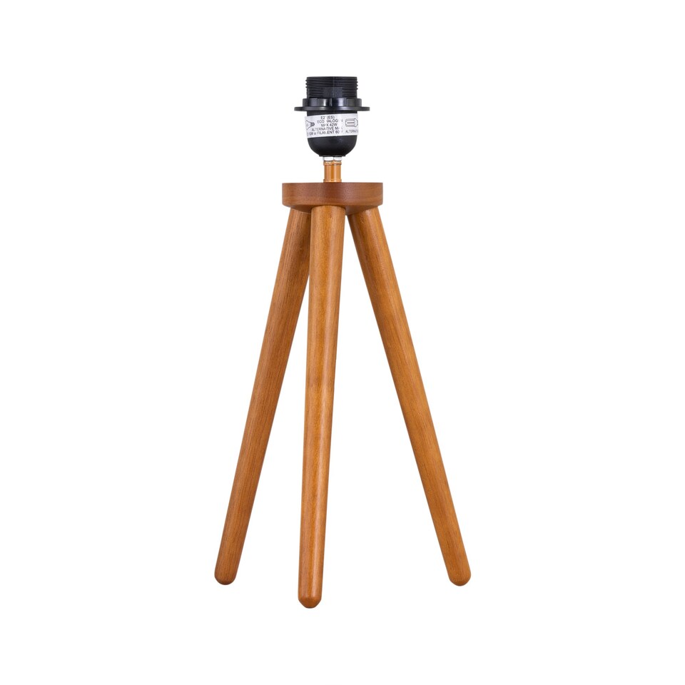 image 1 of Voyage - Dark Oak Wooden Tripod Lamp Base | Brown | Dark oak wood | 1