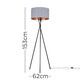 image 5 of ValueLights Camden Black Tripod Floor Lamp Grey & Copper Shade & Bulb | Copper