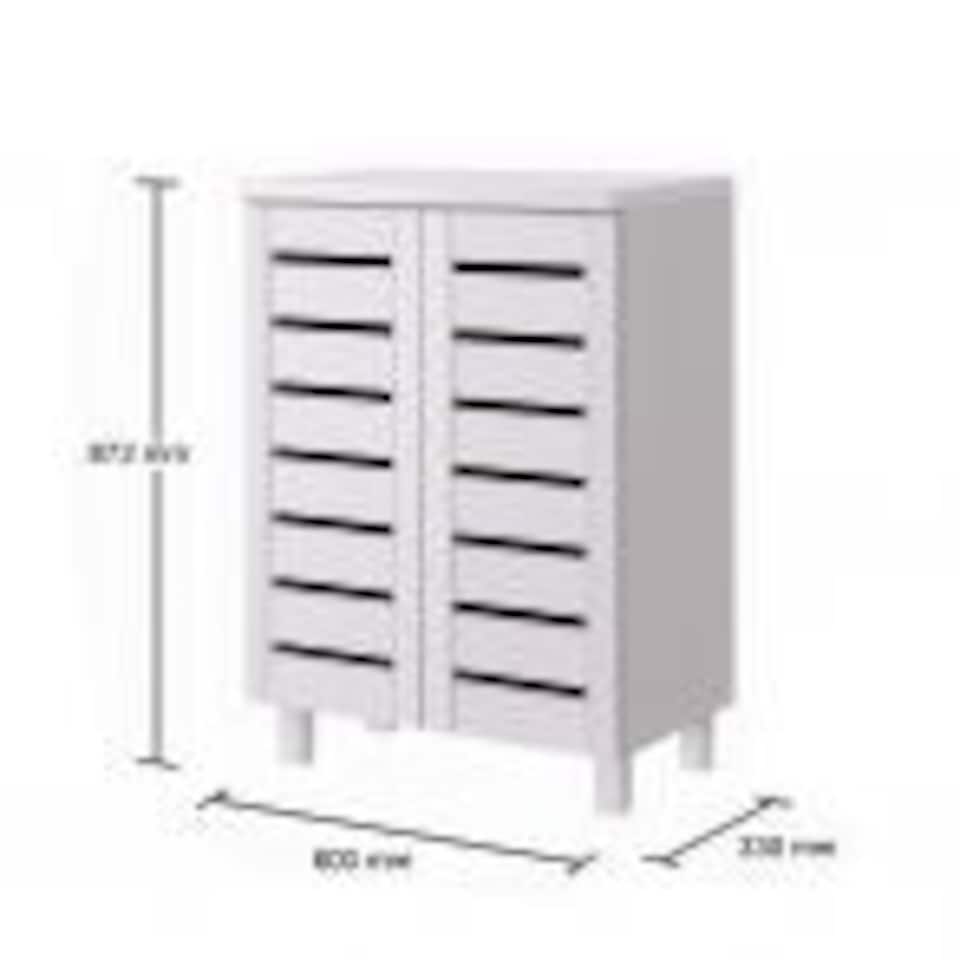 image 1 of 2 Door 4 Tier Shoe Cabinet