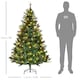 image 3 of HOMCOM 6FT Pre-Lit Christmas Tree Artificial Spruce Tree Holiday Décor Stand