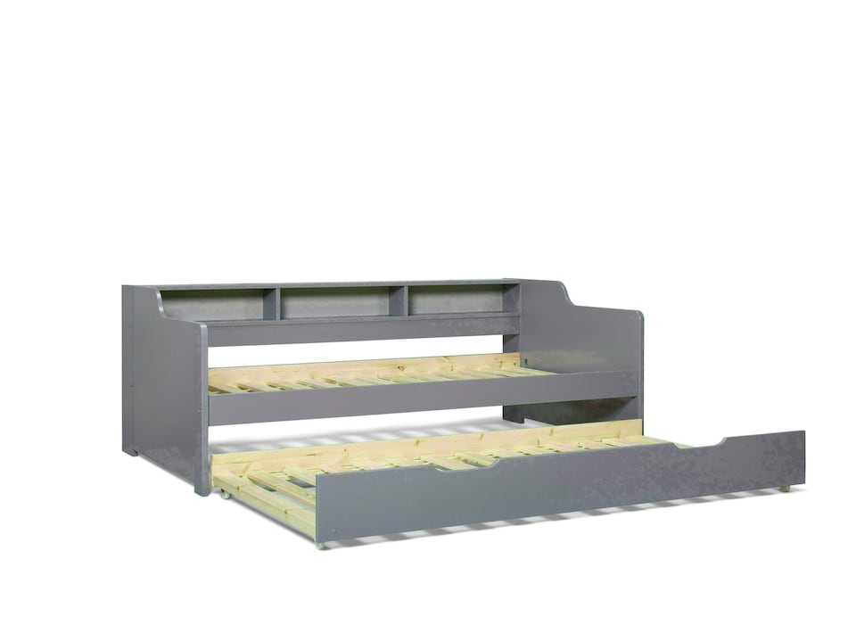 image 1 of Tyler Grey Guest Bed And Trundle With Theo Pocket Sprung Mattresses