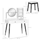 image 7 of HOMCOM Dressing Table Set with 3 Drawers, Storage shelves and Stool, White