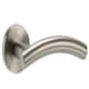 image 1 of Golden Grace 1 Pair Arched T-Bar Door Handles in Brushed Steel Finish with Screws and Spindle Silver
