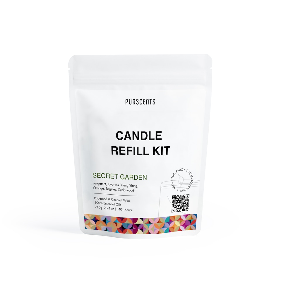 image 1 of Purscents Unwind Melt & Pour Candle Refill Kit - Lavender, Bergamot, Clary sage, Geranium, Chamomile 220g | Purple | 1