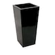 image 1 of Primrose Gloss Tall Flared Square Fibreglass Planter in Black 120cm x 43cm