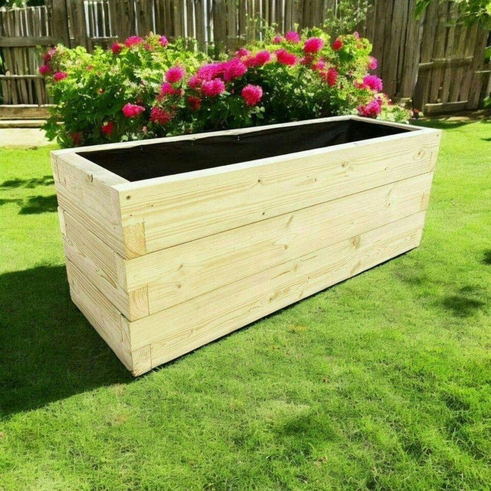 image 1 of Suffolk Planter - Wood - L180 x W40 x H60 cm | Brown