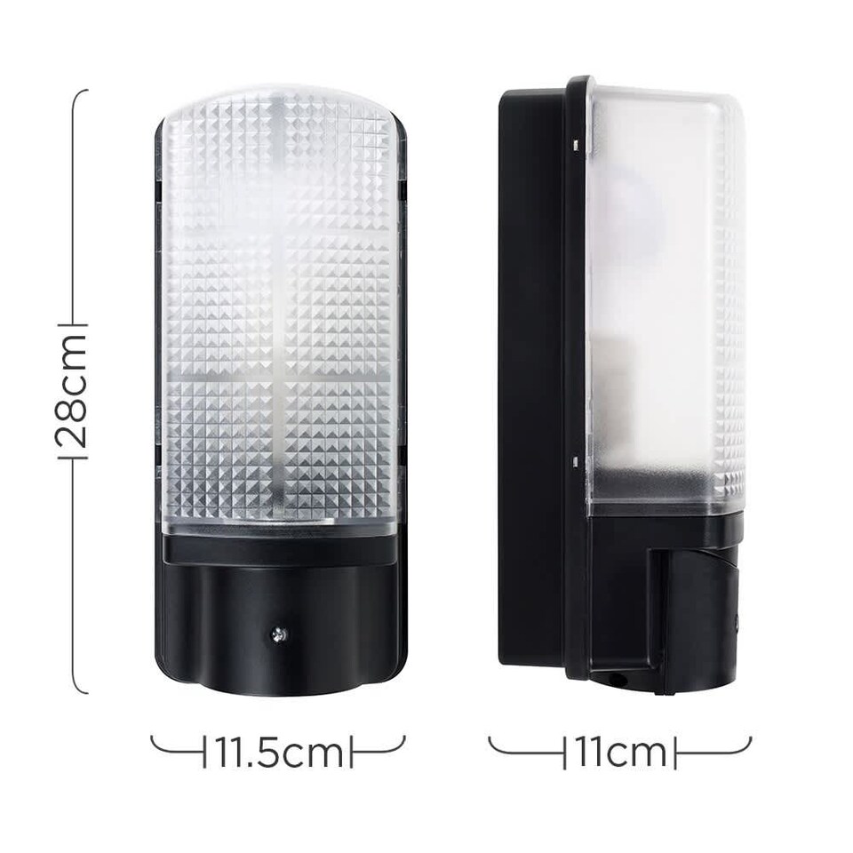 image 1 of ValueLights Griffin Outdoor IP44 Dusk to Dawn Bulkhead Wall Light and Warm White Bulb