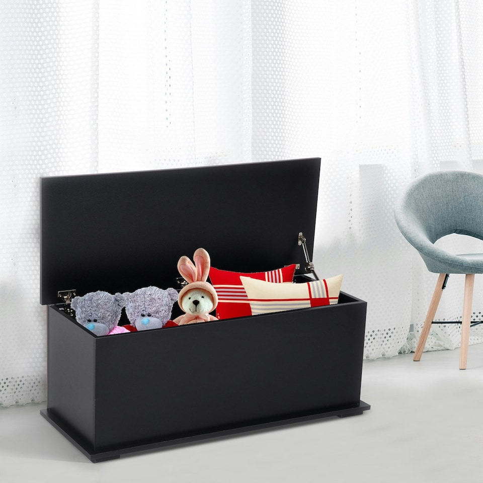 image 1 of HOMCOM Ottoman Storage Box Chest Cabinet Keepsake With Lid Chipboard