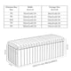 image 3 of 90cm Wide Lux Ottoman Storage Box, Steel Grey Velvet Upholstered Full Striped Storage Ottoman Box