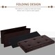 image 5 of HOMCOM Storage Ottoman Tool Box Faux Leather Folding Bench Foot Rest, Brown