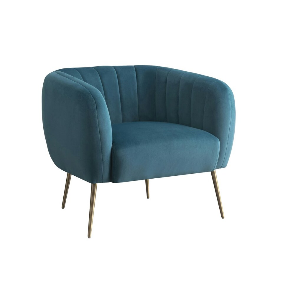 image 1 of Matilda Velvet Fabric Accent Chair - Teal