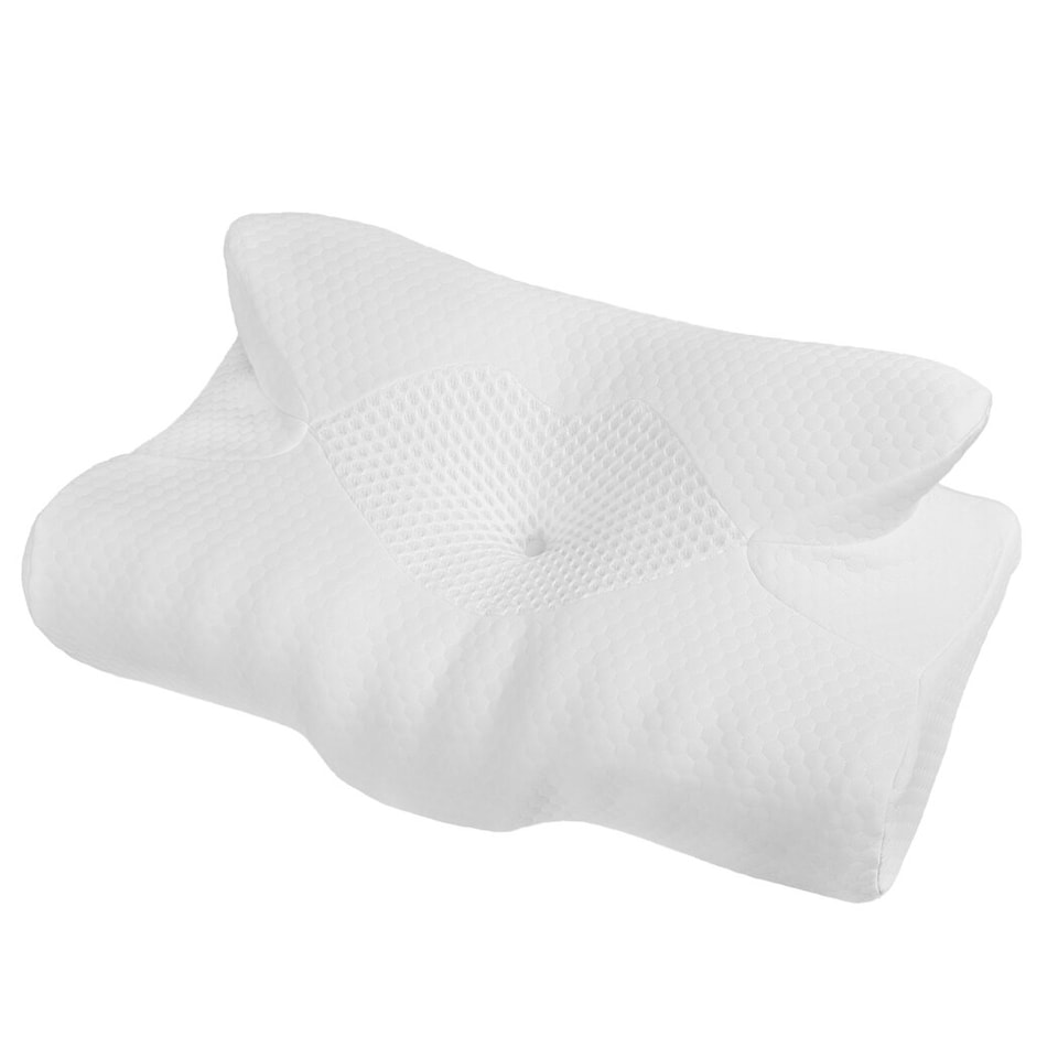 image 1 of Lavio Ergonomic Neck Pillow Memory Foam for Sleep Well Breathable Washable Cover