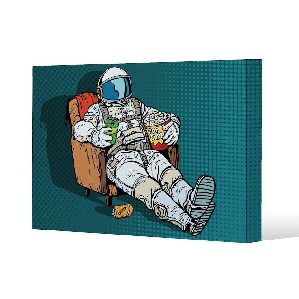 image 1 of loneliness in space. Pop art retro (Canvas Print) | Cream