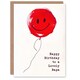 image 1 of Lovely Bapa Simple Smiley Face Red Balloon Non Binary Birthday Card