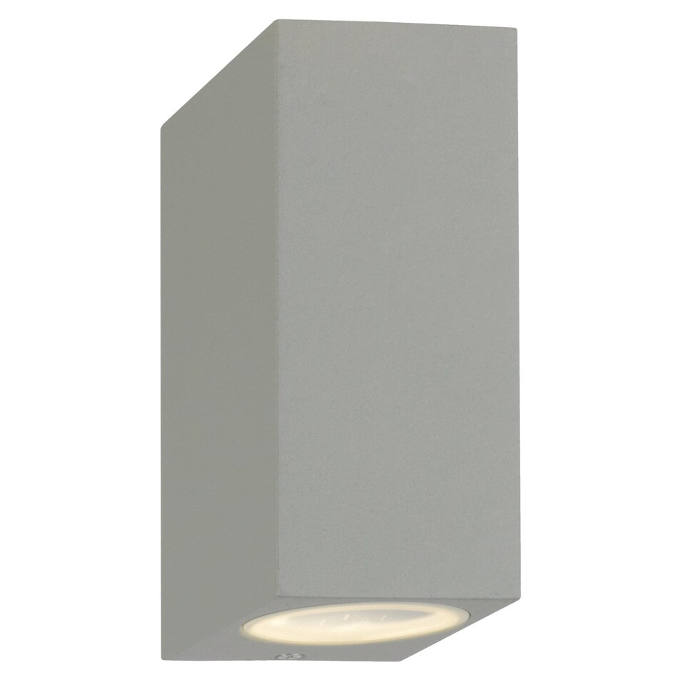 image 1 of Set of 2 Falmouth - Grey Up Down Outdoor IP44 Wall Lights | Grey | Clear | 2