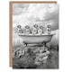 image 1 of Meerkats in a Bathtub in Desert Black White Photo Birthday Greeting Card