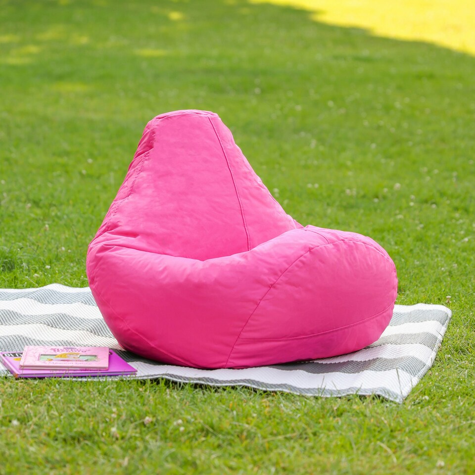 image 1 of icon Kids High Back Bean Bag Pink Indoor Outdoor Childrens Bean Bags Pink
