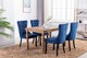 image 4 of Romsey Set of 4 Modern Velvet Dining Chairs with Solid Oak Legs