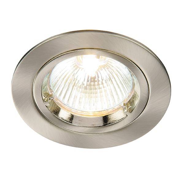 Netlighting Cast 1 Light Recessed Downlight Satin Nickel Plate GU10 in Grey