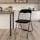 image 4 of 6 Pc Folding Lightweight Chair Set Portable Metal Frame PVC Velvet Ribcord Seats | Multi | Black Velvet