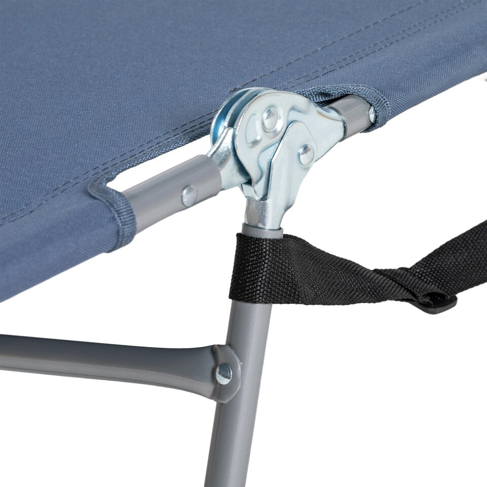 image 1 of Outsunny Chaise Lounge Portable Adjustable Backrest with Face Cavity Grey