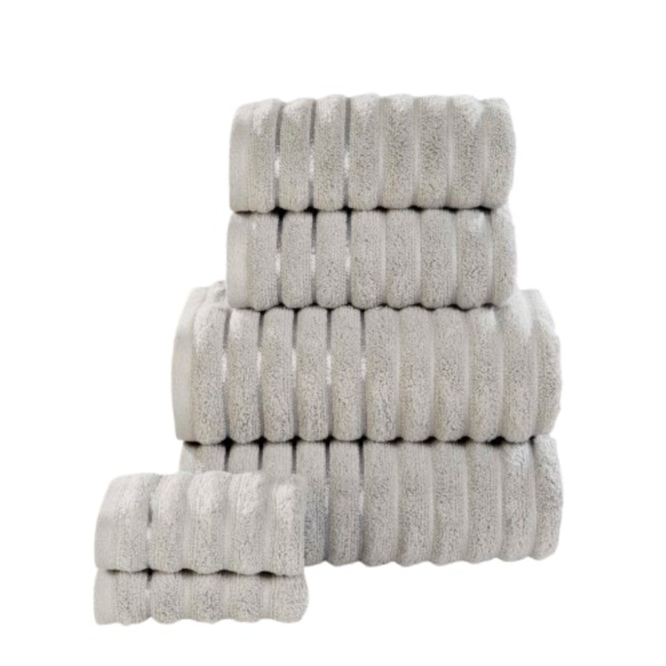 image 1 of Ribbed Pure Cotton Face Towels Super Soft and Absorbant Grey | Face cloth