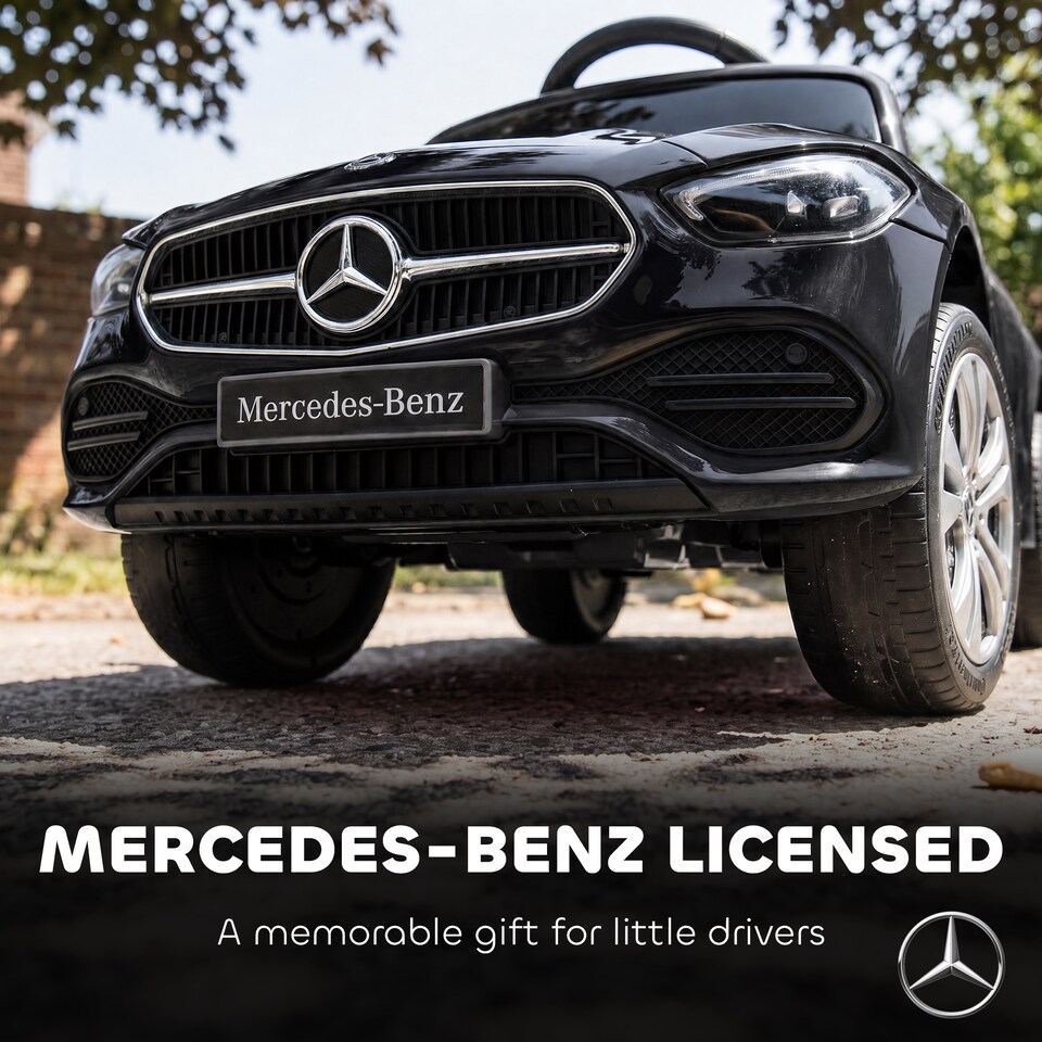 image 1 of AIYAPLAY 3 in 1 Licensed Mercedes-Benz Ride on Push Car with Canopy, Black