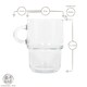 image 3 of LAV Cozy Stacking Glass Coffee Cups & Saucers 12pc Set - 350ml Clear