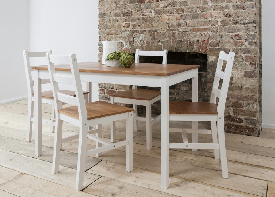 image 1 of Annika Dining Table in Grey & Pine | White | One Size | 1
