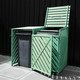 image 4 of Wooden Double Wheelie Bin Storage - Green