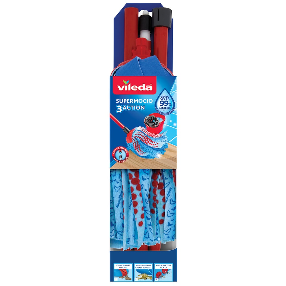 image 1 of Vileda SuperMocio COMPACT 3 Action Mop & Bucket BUNDLE SET