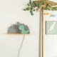 image 3 of ValueLights Kids Green and Grey Dinosaur Design Plug in Wall Light with Shelf and Pull Cord Switch - Including Bulb