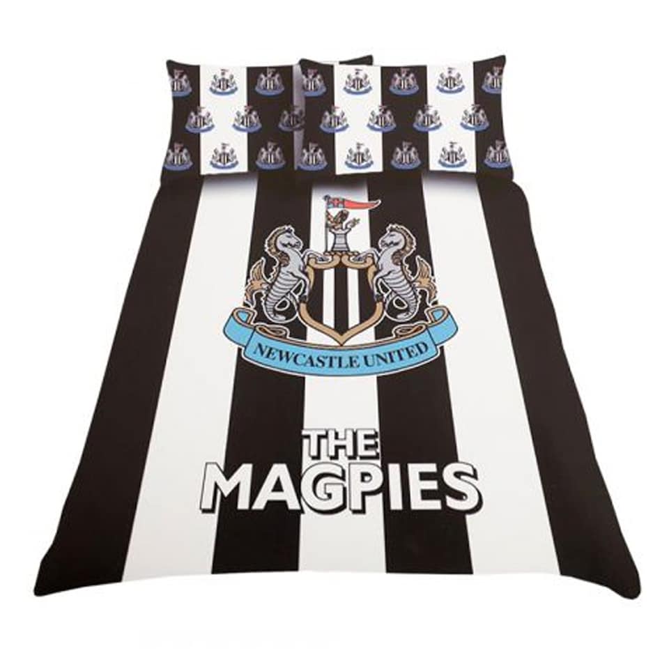 Newcastle United FC Duvet Cover Set | Black | Black/White/Light Blue | One Size | 1