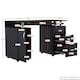 image 3 of Vida Designs Otley 3 Drawer Computer Desk Home Office Workstation, Black