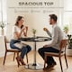 image 4 of HOMCOM Round Bar Table, Dining Table with Tempered Glass Top and Steel Frame