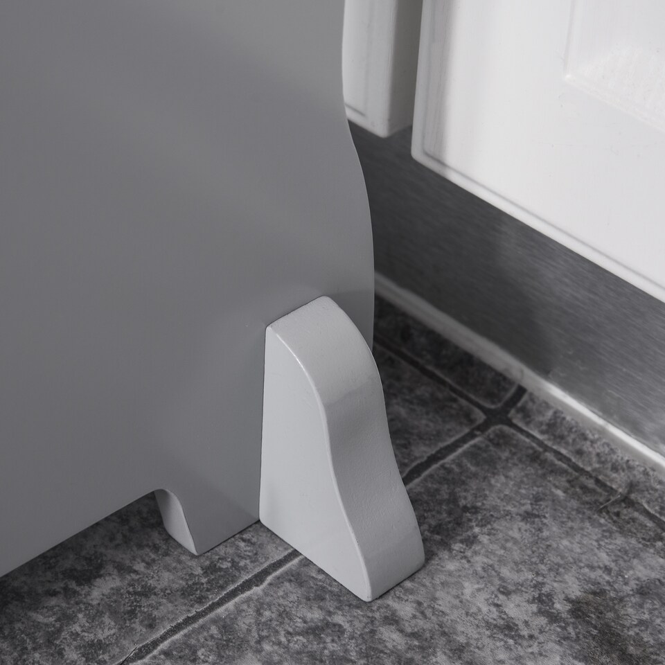 image 1 of HOMCOM Kids Wooden 2-Step Stool Mini Ladder Assistance Unit Non-Slip Panels | Grey