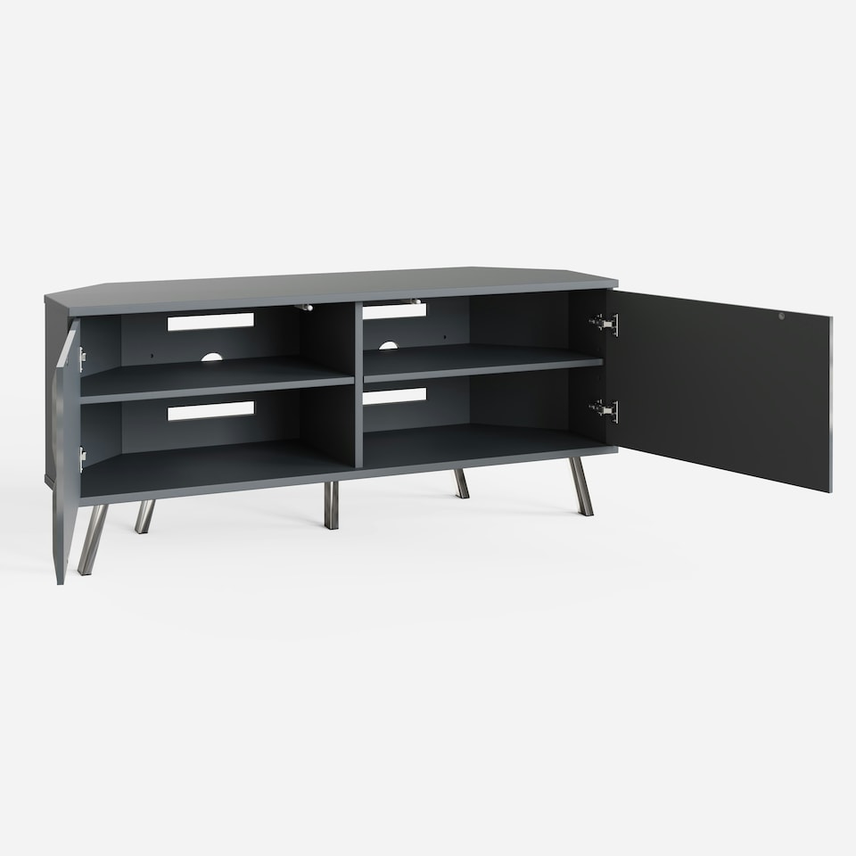 image 1 of Frank Olsen Elevate 1200 Corner Tv Cabinet Grey | Grey