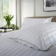 image 5 of 240 Thread Count Sateen Stripe White Duvet Cover Set - Loxley 100% Cotton Bedding with Piped Edge White | Super King