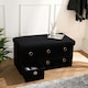 image 4 of OHS 6 Drawer Soft Boucle Home Hallway Bedroom Shoe Storage Cube Organiser Ottoman Chest Unit | Black