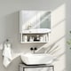 image 10 of HOMCOM Industrial Bathroom Cabinet with 2 Mirrored Doors Open Shelf Brown