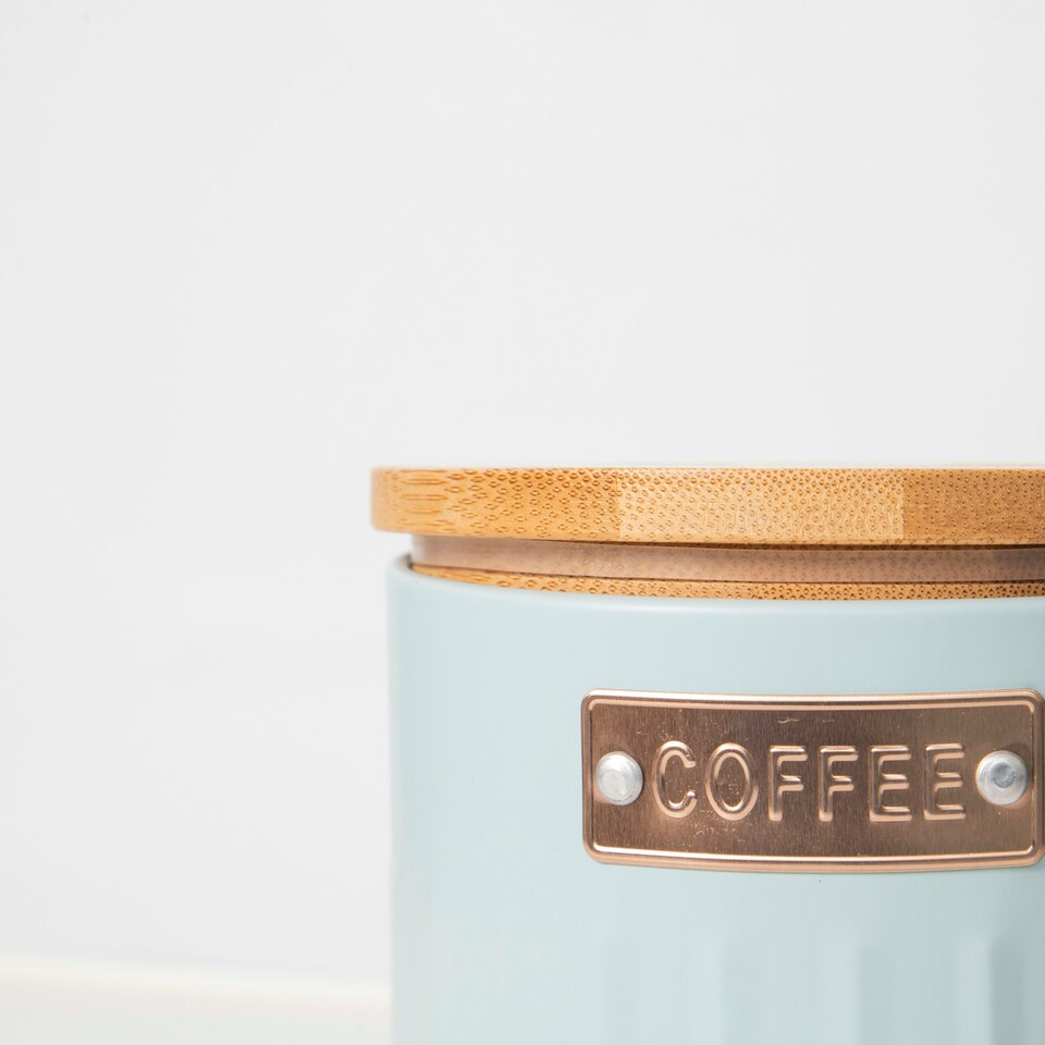 image 1 of KitchenCraft Airtight Tea Coffee Sugar Canister Set Blue