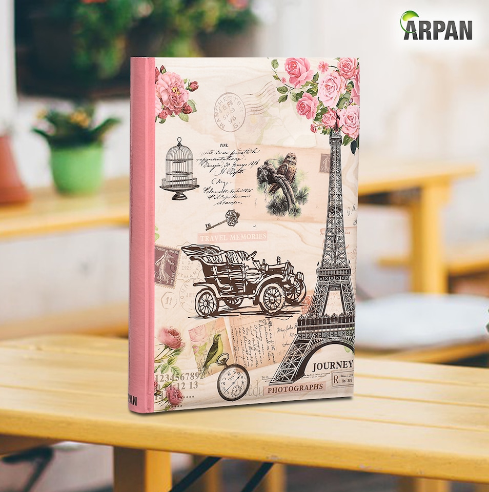 image 1 of ARPAN Large Slip In Memo Photo Album for 300 Photos 6x4" (10x15cm) – Bookbound Picture Album with Memo Writing Space, Index Pages & CD/DVD Pocket for Family, Wedding & Travel Memories