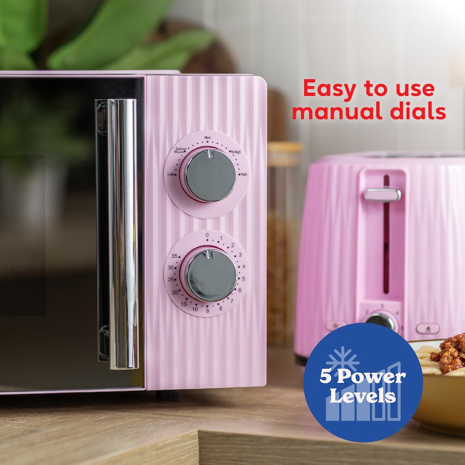 image 1 of Russell Hobbs Manual Microwave Eden 17L with 5 Power Levels Pink RHMM725RP