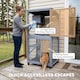 image 7 of PawHut Outdoor Catio, Wooden Cat House on Exercise Wheels Indoor Outdoor