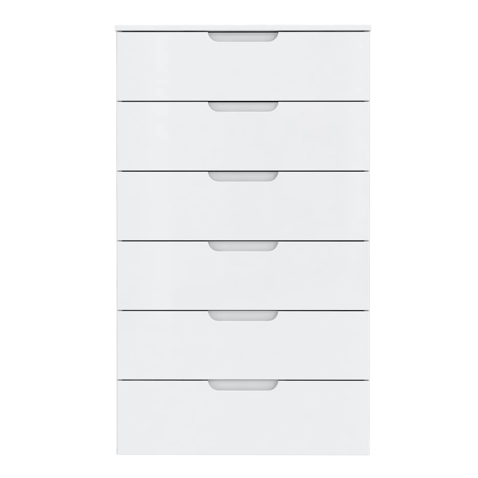 image 1 of Sienna Chest of 6 Drawers in White/White High Gloss